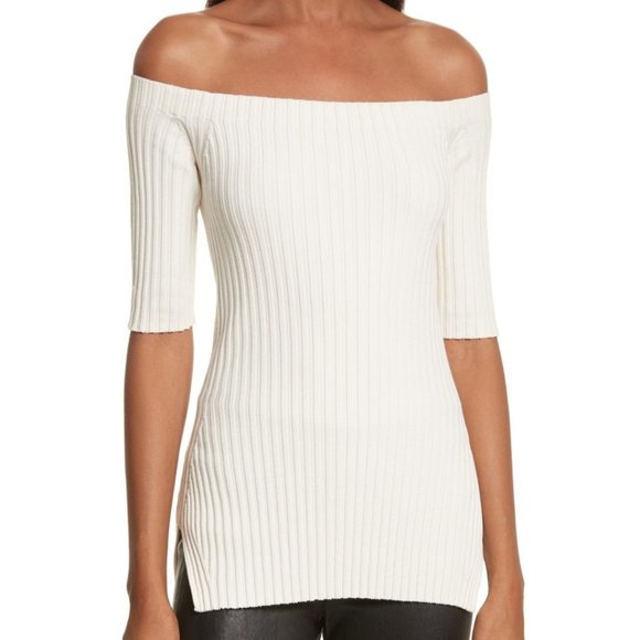 helmut lang off the shoulder top